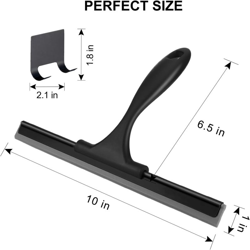 SetSail Squeegee for Shower Glass Door Stainless Steel Shower Squeegee for Glass Doors All-Purpose Window Squeegee for Tile Shower Walls, Sink, Mirror, Bathroom, Car Window Cleaning 10 Inches - Image 2